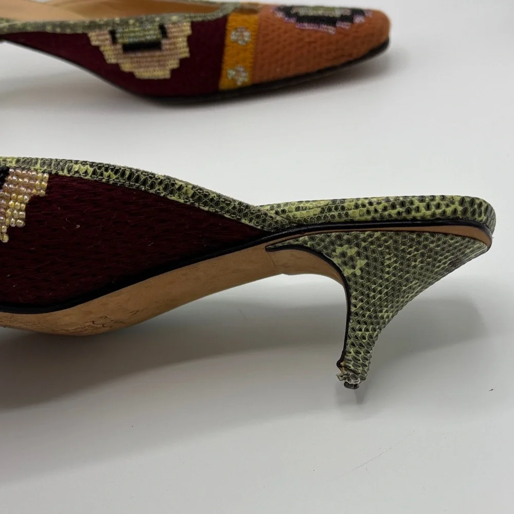 Fendi Beaded Multicolor Mule Heels - Women - Size 9 - Picture 7 of 12